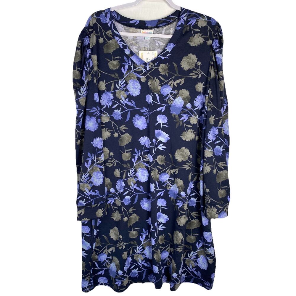 LuLaRoe Ava Long Sleeve Bodycon Dress 2XL Floral Print NWT